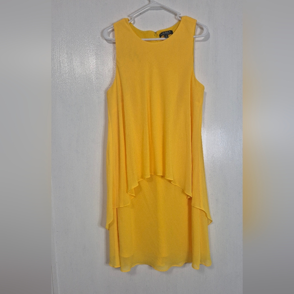 LAUREN Ralph Lauren Yellow Sleeveless Women's Dress size 16